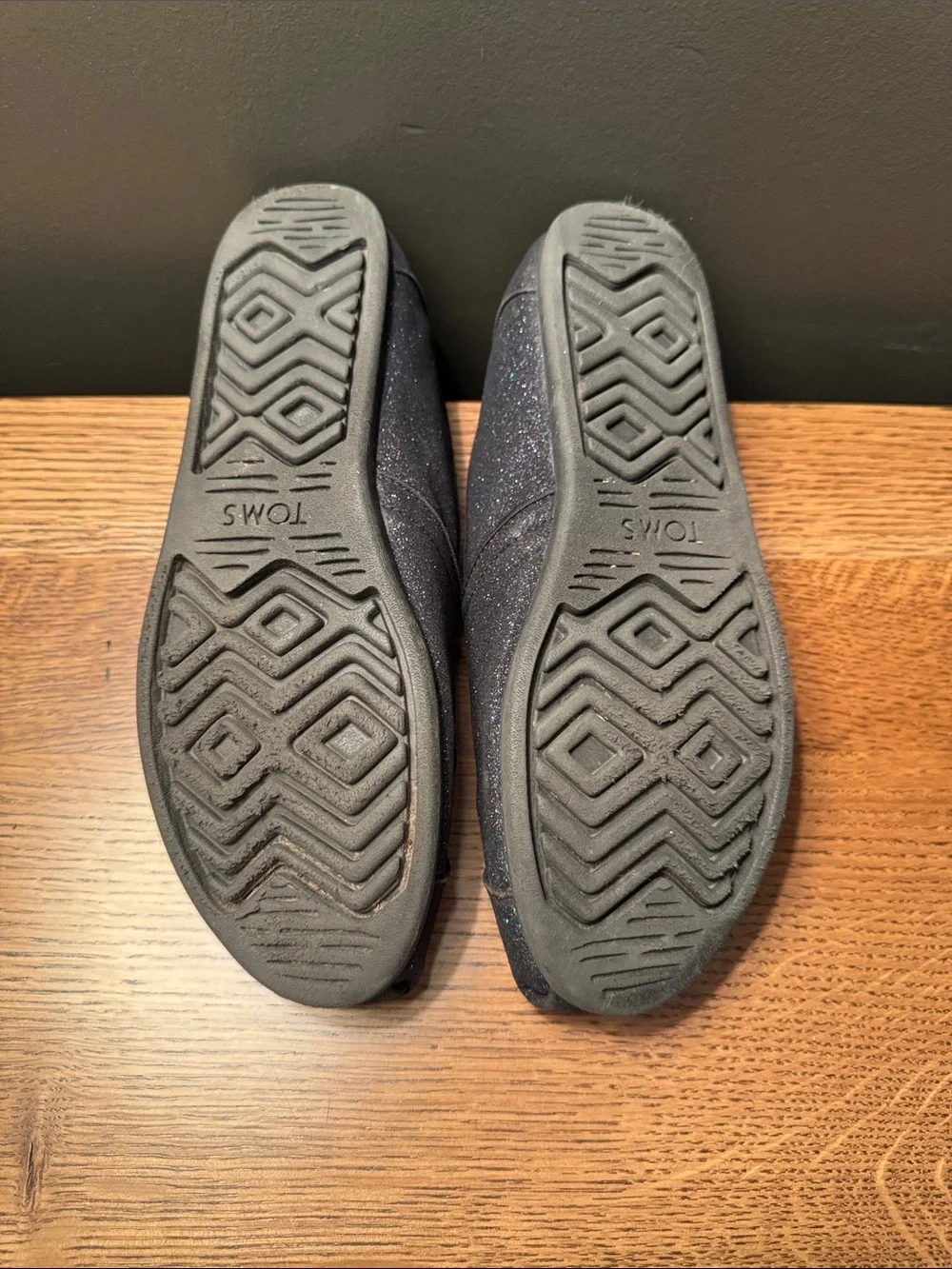TOMS Alpargata Women's Black Sparkle Slip-On Loafers - 9.5 womens